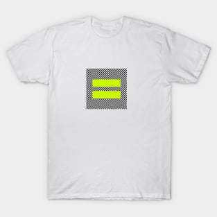 Checkerboard Equality neon yellow T-Shirt